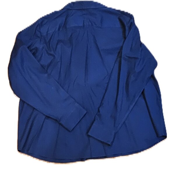 26W Lands End No Iron Pinpoint Oxford -Saphire Blue - Picture 4 of 4